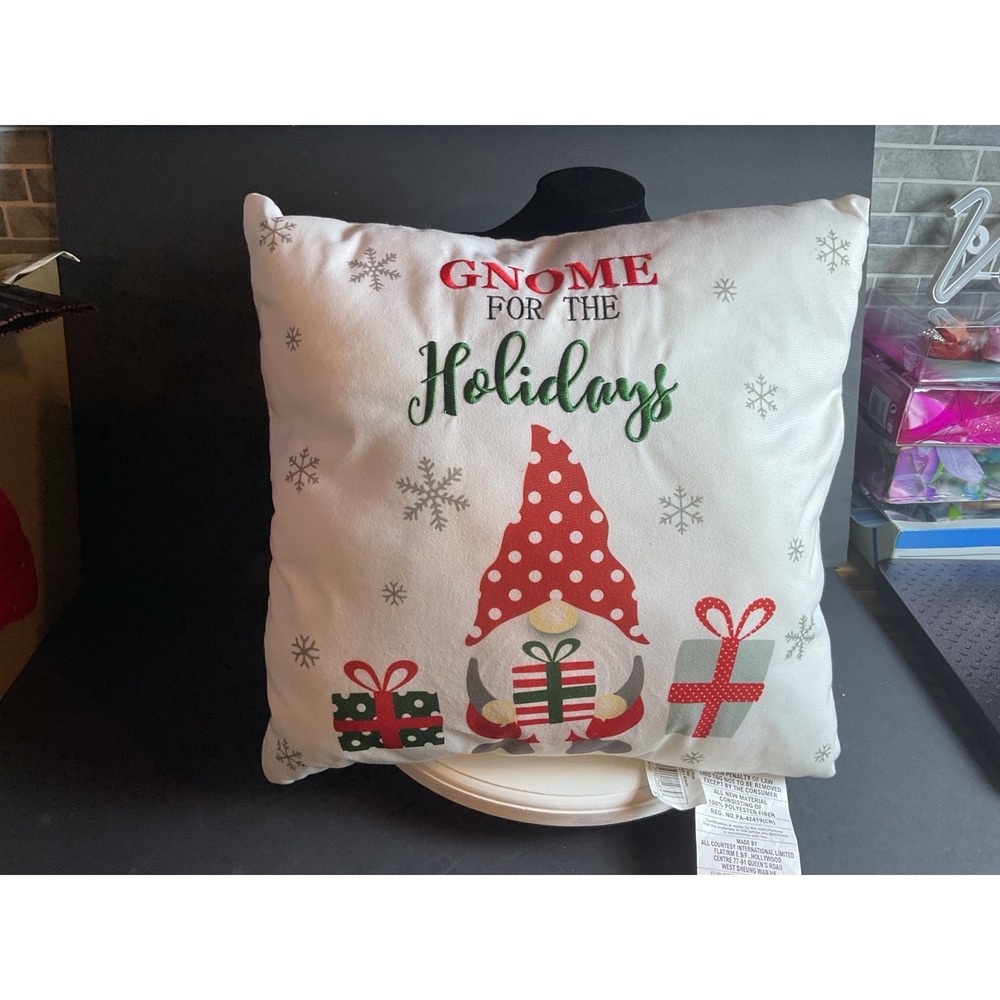 Gnome Pillow Christmas Edition 16x16 New